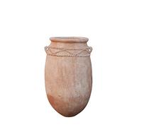 Biscottini Vaso in Terracotta artigianale 60x60x100 - Vaso da Esterno e Interno rotondo - Vasi Decorativi Grandi - Vasi per fiori Esterno - Fioriera per piante Terracotta - Fioriera balcone - Anfora