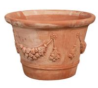 Biscottini Vaso in terracotta Galestro festonato 100% Made in Italy, interamente fatto a mano