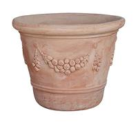 Biscottini Vaso in Terracotta Toscana 75,5x103x103 cm - Vasi Terracotta Grandi da Esterno e Interno - Vaso da Esterno Grande Made in Italy
