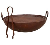 Biscottini VECCHIO CONTENITORE IN FERRO BATTUTO CON GRIGLIA E PINZA