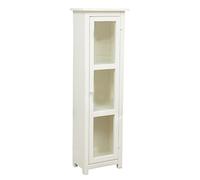 Biscottini Vetrinetta Country 40,5x25,5x130,5 cm - Vetrina in Legno massello di Tiglio Finitura Noce - Made in Italy