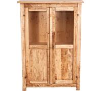 Biscottini Vetrinetta Country in legno massello di tiglio finitura naturale L68xPR25xH98 cm. Made in Italy