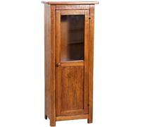 Biscottini Vetrinetta Country legno massello di tiglio finitura noce. Made in Italy