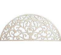 Biscottini Zerbino ghisa Grande 68,5x32x1,5 cm - Zerbino Ingresso Esterno - Zerbino in ghisa Esterno - Tappetino Ingresso casa Mezzaluna - Pulisci Scarpe Metallo Bianco