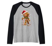 Biscotto di Natale Horror di Natale Zombie Pan di Zenzero Maglia con Maniche Raglan