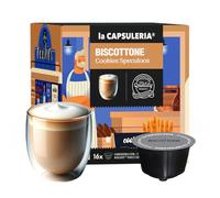 BISCOTTONE (96 Capsule) compatibili con Nescafé Dolce Gusto, 6 Box da 16 Capsule, gusto biscotto belga speziato e avvolgente, senza glutine (La Capsuleria)