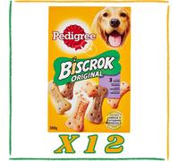 Biscrok Pedigree Snack Biscotti per Cani Pollo Manzo Agnello 12 Confezioni 500g