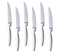 Bisda Acciaio Inox Argento Nitidezza Coltello da Bistecca, 6 Pezzi 18/0 Elegante Design Coltello da Tavola con Lucidatura ad Alto Specchio, Lavabile in Lavastoviglie