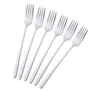 Bisda Forchette da Tavola in Acciaio Inox 18/10 Confezione da 6 Forchette da Bistecca argento Manico Lungo 21,3 cm (8,4 Inches)