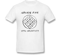 BISEGRLIN Men's Arcade Fire Reflektor Logo T Shirt T-Shirts White XL