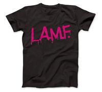 BISEGRLIN Men's Lamf L.A.M.F As Worn By Johnny Thunders Cotton T-Shirts Black M