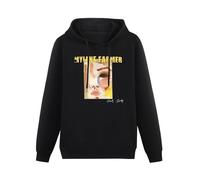 BISEGRLIN Mylene Farmer 2001 2011 80S Graphic Mens Black Hoodie Sweatshirt L