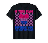 Bisessuale Bi Pride This Flag Offends You I'll Help You Pack Maglietta