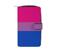 Bisessuale orgoglioso LGBT Flag carino portafogli lunghi grande capacità portafoglio fibbia borsa blocco frizione borsa per banconote contanti moneta carta chiave borsa, Stile:, 19.7x11x3.5cm, Per