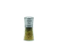 Bisetti Herbs Macina Spezie Tappo, Acciaio Inossidabile, Argento/Trasparente, 6 x 6 x 15 cm