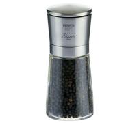 Bisetti Pepper Macinapepe Speziali Tappo Acciaio Inox Made Italy Vetro, Inossidabile, Argento/Trasparente