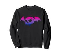 Bisexual Bat Vampire Skull Bi Pride Flag Goth Halloween Felpa