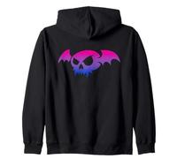 Bisexual Bat Vampire Skull Bi Pride Flag Goth Halloween Felpa con Cappuccio