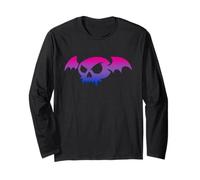 Bisexual Bat Vampire Skull Bi Pride Flag Goth Halloween Maglia a Manica