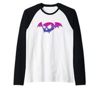 Bisexual Bat Vampire Skull Bi Pride Flag Goth Halloween Maglia con Maniche Raglan