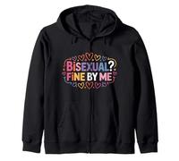 Bisexual Fine By Me Orgoglio del Messaggio LGBTQ |- Felpa con Cappuccio