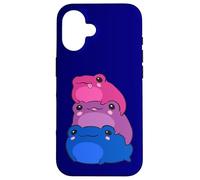 Bisexual Flag Color Frogs Subtle Bi Pride LGBTQ Aesthetic Custodia per iPhone 16