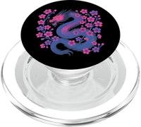 Bisexual Japanese Dragon Bi Pride Flag Colors Floral PopSockets PopGrip per MagSafe