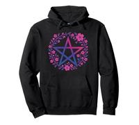Bisexual Pentagram Wiccan Pagan Bi Pride Flag Boho Felpa con Cappuccio