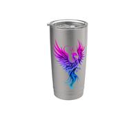 Bisexual Phoenix Bird Bi Pride Flag Rising From Ashes Bicchiere termico in acciaio inox doppia parete