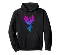 Bisexual Phoenix Bird Bi Pride Flag Rising from Ashes Felpa con Cappuccio