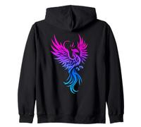 Bisexual Phoenix Bird Bi Pride Flag Rising from Ashes Felpa con Cappuccio
