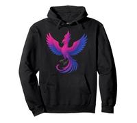 Bisexual Phoenix Bird Bi Pride Flag Rising From Ashes Felpa con Cappuccio