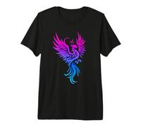 Bisexual Phoenix Bird Bi Pride Flag Rising from Ashes Maglietta Premium
