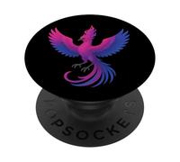 Bisexual Phoenix Bird Bi Pride Flag Rising From Ashes PopSockets PopGrip Adesivo