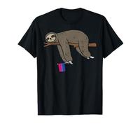 Bisexual Pride Flag Lazy Sloth Bi LGBTQ Animal Lover Gift Maglietta