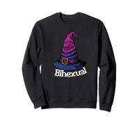 Bisexual Witch Pun Bihexual Bi Pride Flag Colors Halloween Felpa