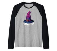 Bisexual Witch Pun Bihexual Bi Pride Flag Colors Halloween Maglia con Maniche Raglan