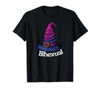 Bisexual Witch Pun Bihexual Bi Pride Flag Colors Halloween Maglietta