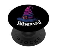 Bisexual Witch Pun Bihexual Bi Pride Flag Colors Halloween PopSockets PopGrip Adesivo