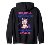 Bisexuals Like Unicorns Only More Magical Funny Bi Meme Felpa con Cappuccio