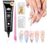 BISHENGYF Gel trasparente 3D, multifunzione 30 G, per nail art senza wipe Craving 5D Embossed 3D, per intagliare, modellare e dipingere disegni, colla per strass per la decorazione con pietre preziose
