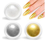 BISHENGYF Polvere Cromata Per Unghie - 【Effetto Specchio Magico】Magic Mirror Gold Nail Powder Olografico Nail Powder Lucido Nail Glitter Powder, Polvere Unghie Effetto Perla Aurora Effect Per Nail DIY