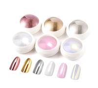 BISHENGYF Polvere Unghie Effetto Perla - 【Effetto Fata】 Polvere Per Unghie Rosa, Polvere Unghie Cromata Oro Rosa 【Effetto Specchio】 Aurora Polvere Cromata Per Unghie Iridescenti per Nail art fai da te
