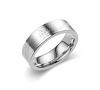 Bishilin Anelli in argento da donna, stile gotico, vintage, 6 mm, con acciaio inossidabile cinese Fu, J 1/2, acciaio inox, Non pietra preziosa