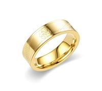 Bishilin Anelli in argento da donna, stile gotico, vintage, 6 mm, con acciaio inossidabile cinese Fu, N 1/2, acciaio inox, Non pietra preziosa