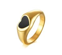 Bishilin Anello per la mamma da donna, impilabile, a forma di cuore, in gomma, adatto per matrimoni, anniversari, vacanze, P 1/2, Acciaio al titanio, Non pietra preziosa
