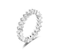 Bishilin Anello per la mamma, per migliori amiche, con zirconia cubica rettangolare, per feste di famiglia, matrimoni, P 1/2, Rame, Zirconie sintetico