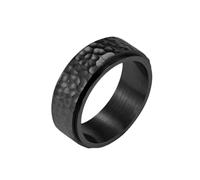 Bishilin Anillo de Boda para Hombre, anelli da uomo Real Spinner anello martellante modello largo 8 mm, V 1/2, Acciaio al titanio, Nessuna pietra preziosa