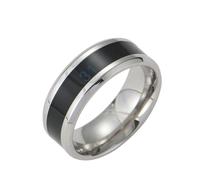 Bishilin Anillo de Boda para Hombre, anello di promessa da uomo con temperatura controllata, adatto per matrimoni e compleanni, R 1/2, Acciaio al titanio, Non pietra preziosa