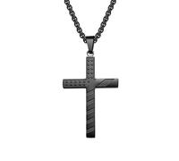 Bishilin Collana a catena da uomo in acciaio inossidabile, lunga collana a catena con stelle a strisce incrociate per feste di compleanno moda, Acciaio inossidabile, Non pietra preziosa